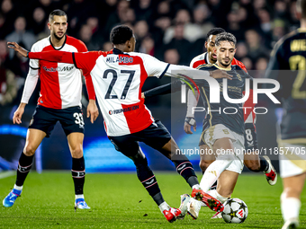 Feyenoord Rotterdam midfielder Antoni Milambo and Sparta Praha forward Albion Rrahmani play during the match between Feyenoord and Sparta Pr...