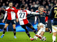 Feyenoord Rotterdam midfielder Antoni Milambo and Sparta Praha forward Albion Rrahmani play during the match between Feyenoord and Sparta Pr...