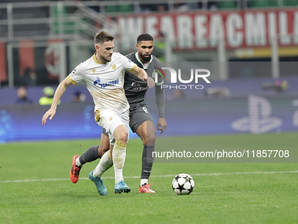 Timi Max Elsnik participates in the Champions League 2024-2025 match between Milan and Stella Rossa Belgrado in Milano, Italy, on December 1...