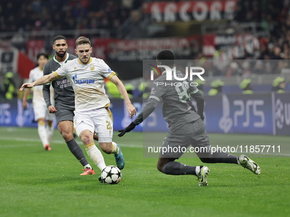 Timi Max Elsnik participates in the Champions League 2024-2025 match between Milan and Stella Rossa Belgrado in Milano, Italy, on December 1...