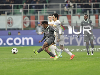 Samuel Chukwueze participates in the Champions League 2024-2025 match between Milan and Stella Rossa Belgrado in Milano, Italy, on December...