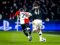 Feyenoord Rotterdam forward Santiago Gimenez and Sparta Praha defender Martin Vitik play during the match between Feyenoord and Sparta Praha...