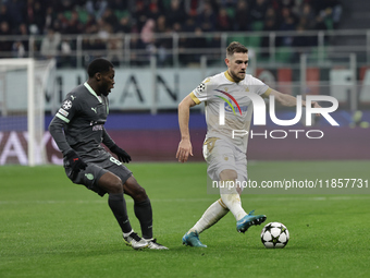 Timi Max Elsnik participates in the Champions League 2024-2025 match between Milan and Stella Rossa Belgrado in Milano, Italy, on December 1...