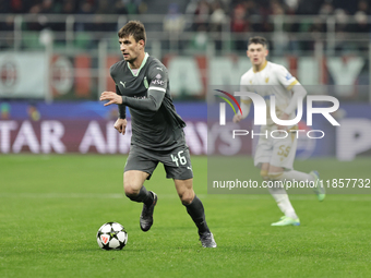 Matteo Gabbia participates in the Champions League 2024-2025 match between Milan and Stella Rossa Belgrado in Milano, Italy, on December 11,...