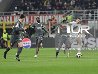 Yunus Musah participates in the Champions League 2024-2025 match between Milan and Stella Rossa Belgrado in Milano, Italy, on December 11, 2...