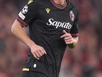 Nikola Moro of Bologna Football Club 1909 looks on during the UEFA Champions League match between SL Benfica and Bologna FC 1909 at Estadio...