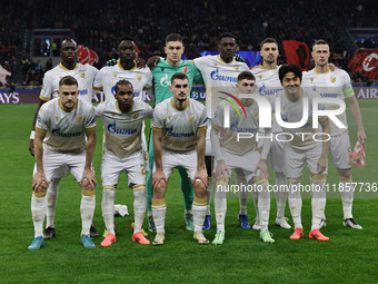 The Stella Rossa Belgrado team plays during the Champions League 2024-2025 match between Milan and Stella Rossa Belgrado in Milano, Italy, o...