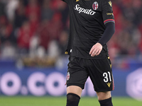 Sam Beukema of Bologna Football Club 1909 reacts during the UEFA Champions League match between SL Benfica and Bologna FC 1909 at Estadio Da...