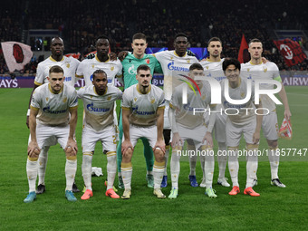 The Stella Rossa Belgrado team plays during the Champions League 2024-2025 match between Milan and Stella Rossa Belgrado in Milano, Italy, o...