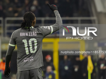 Rafael Leao celebrates the goal during the UEFA Champions League 2024/25 match between AC Milan and FK Crvena Zvezda in Milano, Italy, on De...