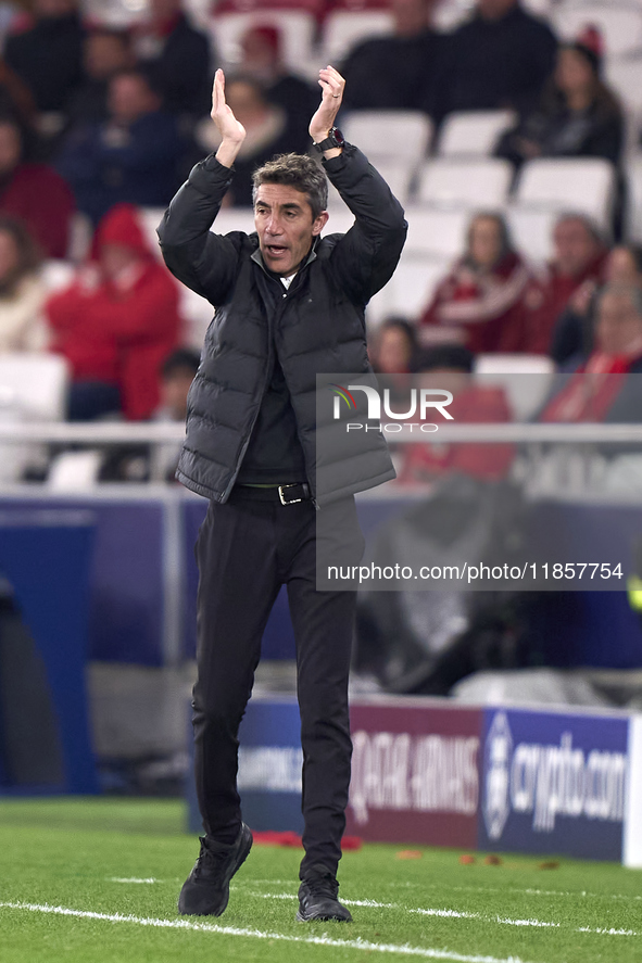 Bruno Lage, Head Coach of SL Benfica, reacts during the UEFA Champions League match between SL Benfica and Bologna FC 1909 at Estadio Da Luz...