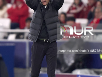 Bruno Lage, Head Coach of SL Benfica, reacts during the UEFA Champions League match between SL Benfica and Bologna FC 1909 at Estadio Da Luz...