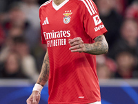 Angel Di Maria of SL Benfica reacts during the UEFA Champions League match between SL Benfica and Bologna FC 1909 at Estadio Da Luz in Lisbo...