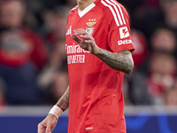 Angel Di Maria of SL Benfica reacts during the UEFA Champions League match between SL Benfica and Bologna FC 1909 at Estadio Da Luz in Lisbo...