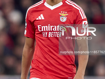 Alexander Bah of SL Benfica looks on during the UEFA Champions League match between SL Benfica and Bologna FC 1909 at Estadio Da Luz in Lisb...