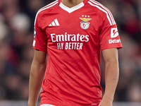 Alexander Bah of SL Benfica looks on during the UEFA Champions League match between SL Benfica and Bologna FC 1909 at Estadio Da Luz in Lisb...