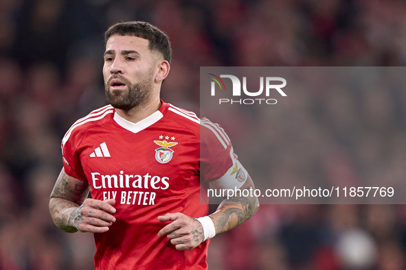 Nicolas Otamendi of SL Benfica looks on during the UEFA Champions League match between SL Benfica and Bologna FC 1909 at Estadio Da Luz in L...