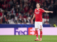 Alvaro Carreras of SL Benfica reacts during the UEFA Champions League match between SL Benfica and Bologna FC 1909 at Estadio Da Luz in Lisb...