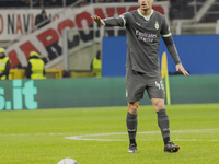 Matteo Gabbia plays during the UEFA Champions League 2024/25 match between AC Milan and FK Crvena Zvezda at Giuseppe Meazza stadium in Milan...