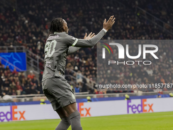 Tammy Abraham plays during the UEFA Champions League 2024/25 match between AC Milan and FK Crvena Zvezda in Milano, Italy, on December 11, 2...