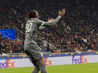 Tammy Abraham plays during the UEFA Champions League 2024/25 match between AC Milan and FK Crvena Zvezda in Milano, Italy, on December 11, 2...