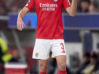 Alvaro Carreras of SL Benfica takes a throw-in during the UEFA Champions League match between SL Benfica and Bologna FC 1909 at Estadio Da L...