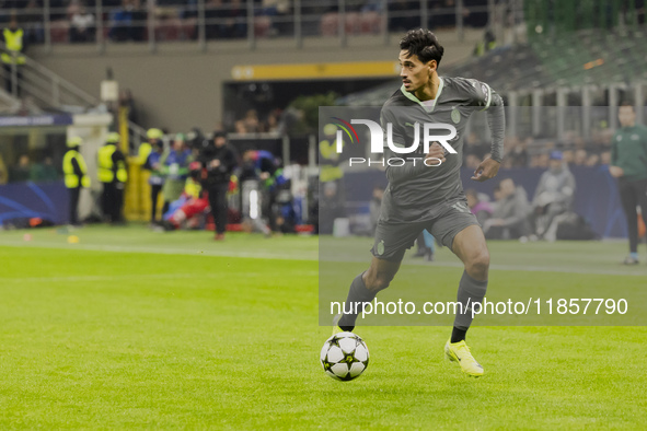 Tijjani Reijnders plays during the UEFA Champions League 2024/25 match between AC Milan and FK Crvena Zvezda at Giuseppe Meazza stadium in M...