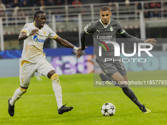 Malick Thiaw plays during the UEFA Champions League 2024/25 match between AC Milan and FK Crvena Zvezda at Giuseppe Meazza stadium in Milano...