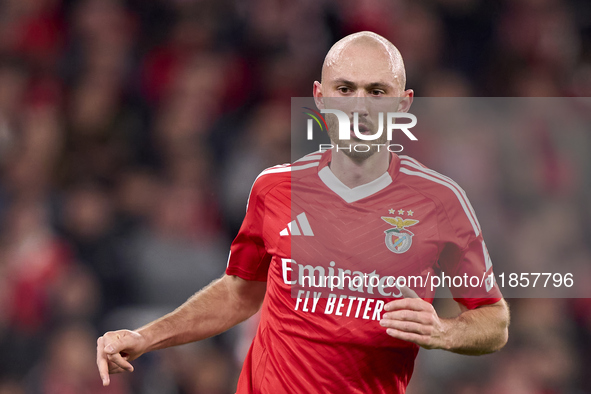 Fredrik Aursnes of SL Benfica looks on during the UEFA Champions League match between SL Benfica and Bologna FC 1909 at Estadio Da Luz in Li...