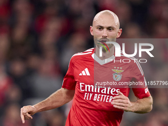 Fredrik Aursnes of SL Benfica looks on during the UEFA Champions League match between SL Benfica and Bologna FC 1909 at Estadio Da Luz in Li...