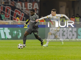 Yunus Musah and Andrija Maksimovic play during the UEFA Champions League 2024/25 match between AC Milan and FK Crvena Zvezda in Milano, Ital...