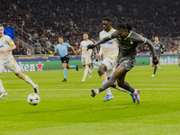 Rafael Leao plays during the UEFA Champions League 2024/25 match between AC Milan and FK Crvena Zvezda in Milano, Italy, on December 11, 202...