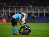 Ruben Loftus-Cheek of AC Milan lies on the ground during the UEFA Champions League match between AC Milan and FK Crvena Zvezda at Giuseppe M...