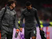 Ruben Loftus-Cheek of AC Milan injures himself during the UEFA Champions League match between AC Milan and FK Crvena Zvezda at Giuseppe Meaz...