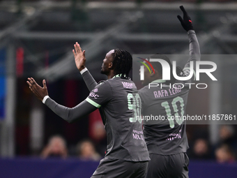 Tammy Abraham of AC Milan looks on during the UEFA Champions League match between AC Milan and FK Crvena Zvezda at Giuseppe Meazza in Milan,...