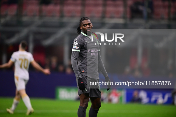 Rafael Leao of AC Milan looks on during the UEFA Champions League match between AC Milan and FK Crvena Zvezda at Giuseppe Meazza in Milan, I...