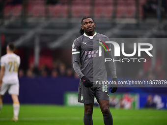 Rafael Leao of AC Milan looks on during the UEFA Champions League match between AC Milan and FK Crvena Zvezda at Giuseppe Meazza in Milan, I...