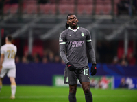 Rafael Leao of AC Milan looks on during the UEFA Champions League match between AC Milan and FK Crvena Zvezda at Giuseppe Meazza in Milan, I...