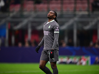 Rafael Leao of AC Milan looks on during the UEFA Champions League match between AC Milan and FK Crvena Zvezda at Giuseppe Meazza in Milan, I...