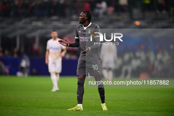 Tammy Abraham of AC Milan looks on during the UEFA Champions League match between AC Milan and FK Crvena Zvezda at Giuseppe Meazza in Milan,...