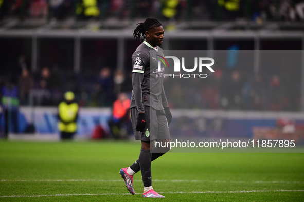 Rafael Leao of AC Milan looks on during the UEFA Champions League match between AC Milan and FK Crvena Zvezda at Giuseppe Meazza in Milan, I...