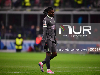 Rafael Leao of AC Milan looks on during the UEFA Champions League match between AC Milan and FK Crvena Zvezda at Giuseppe Meazza in Milan, I...