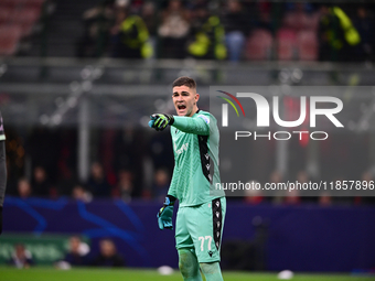 Ivan Gutesa of FK Crvena Zvezda looks on during the UEFA Champions League match between AC Milan and FK Crvena Zvezda at Giuseppe Meazza in...