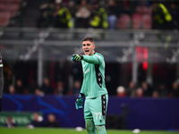 Ivan Gutesa of FK Crvena Zvezda looks on during the UEFA Champions League match between AC Milan and FK Crvena Zvezda at Giuseppe Meazza in...