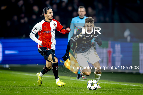 Feyenoord Rotterdam forward Anis Hadj Moussa and Sparta Praha defender Matej Rynes play during the match between Feyenoord and Sparta Praha...