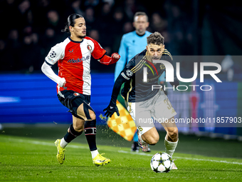 Feyenoord Rotterdam forward Anis Hadj Moussa and Sparta Praha defender Matej Rynes play during the match between Feyenoord and Sparta Praha...