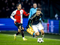 Feyenoord Rotterdam forward Anis Hadj Moussa and Sparta Praha defender Matej Rynes play during the match between Feyenoord and Sparta Praha...