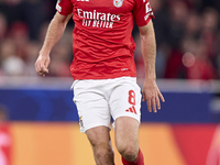 Fredrik Aursnes of SL Benfica is in action during the UEFA Champions League match between SL Benfica and Bologna FC 1909 at Estadio Da Luz i...