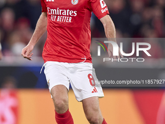 Fredrik Aursnes of SL Benfica is in action during the UEFA Champions League match between SL Benfica and Bologna FC 1909 at Estadio Da Luz i...