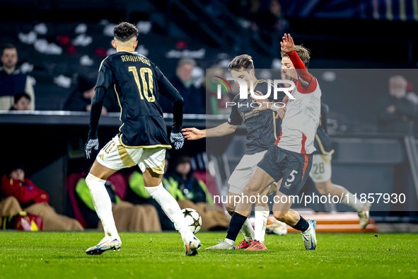 Feyenoord Rotterdam defender Gijs Smal participates in the match between Feyenoord and Sparta Praha at Stadium De Kuip for the Champions Lea...